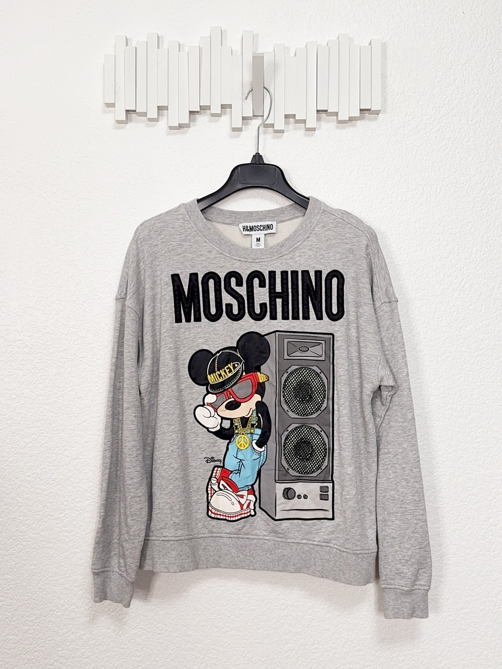 H&M x Moschino Disney Mickey Mouse Boombox Graphic Crewneck Sweatshirt